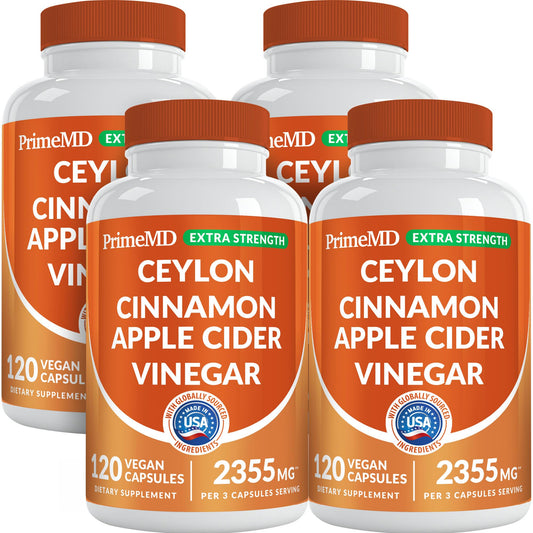 PrimeMD 5-in-1 Cinnamon bottle front promotes daily metabolism support.