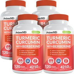 PrimeMD 5-in-1 turmeric curcumin bottle front promotes daily wellness support