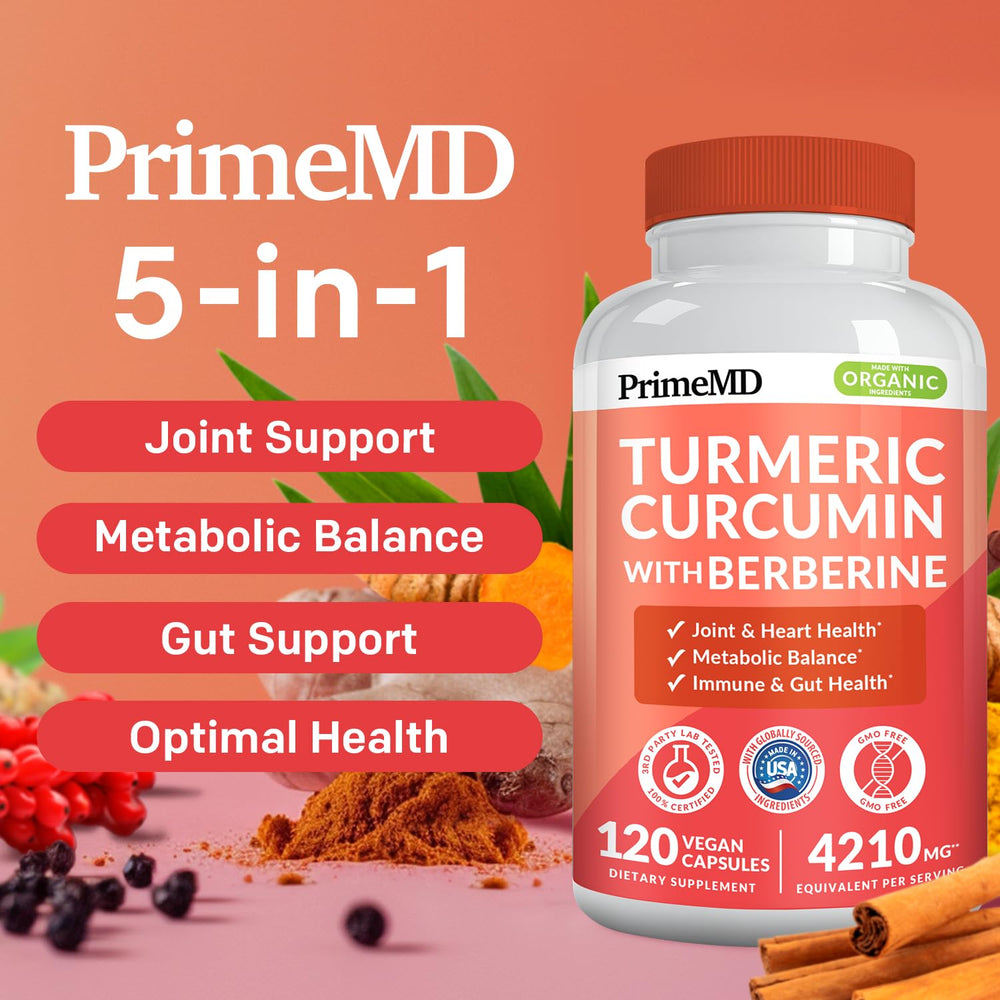 PrimeMD berberine cinnamon capsules close-up highlighting potent blend