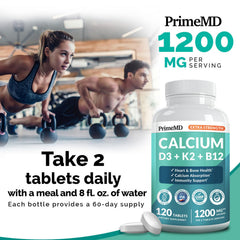 PrimeMD bottle beside a glass of water for daily routine
