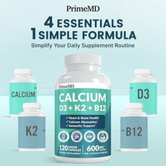 PrimeMD calcium dosage spoon highlights precise 601 mg serving.