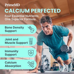 PrimeMD calcium bottle pictured in a pantry for convenient daily use.