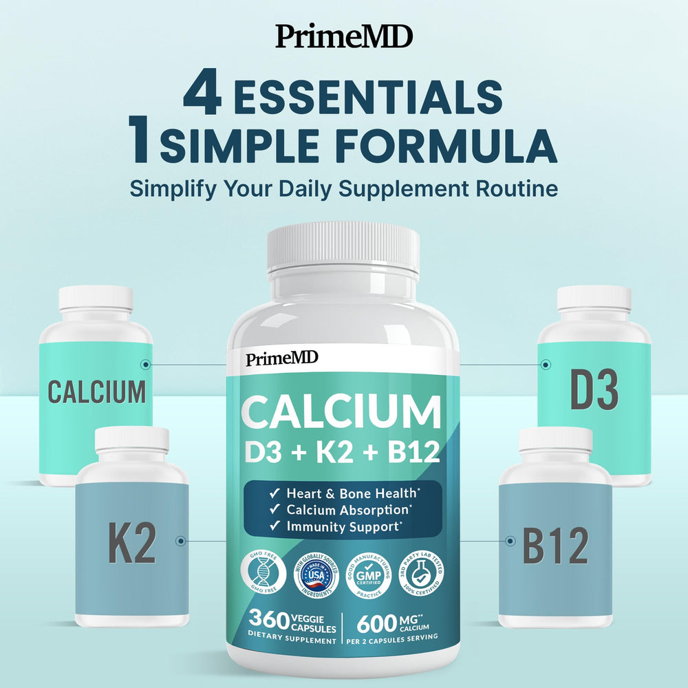 PrimeMD calcium tablets closeup of compact, easy-to-swallow pills