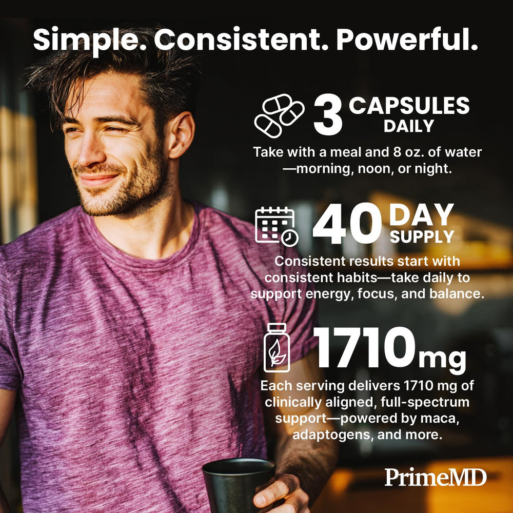 PrimeMD organic maca root powder close-up with measuring spoon