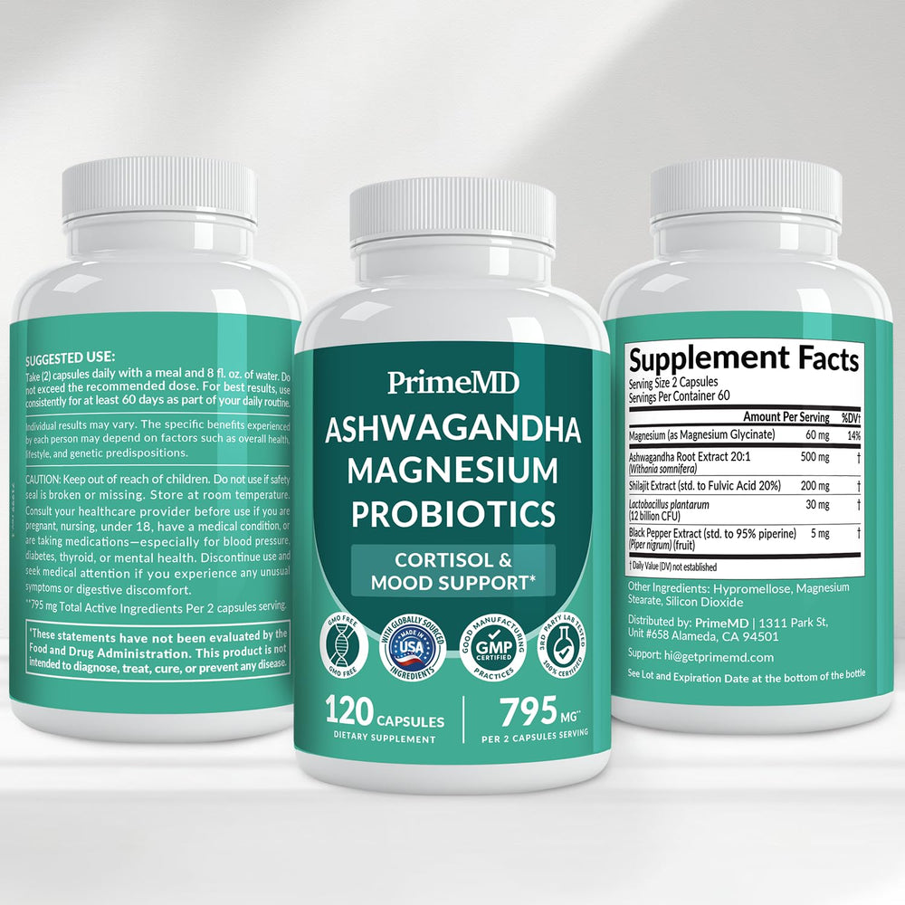 PrimeMD Pack of 4 bottles in a display.
