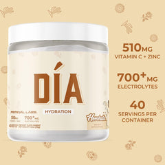 Primeval Labs DIA Hydration Horchata bottle pour shows quick electrolyte refreshment.