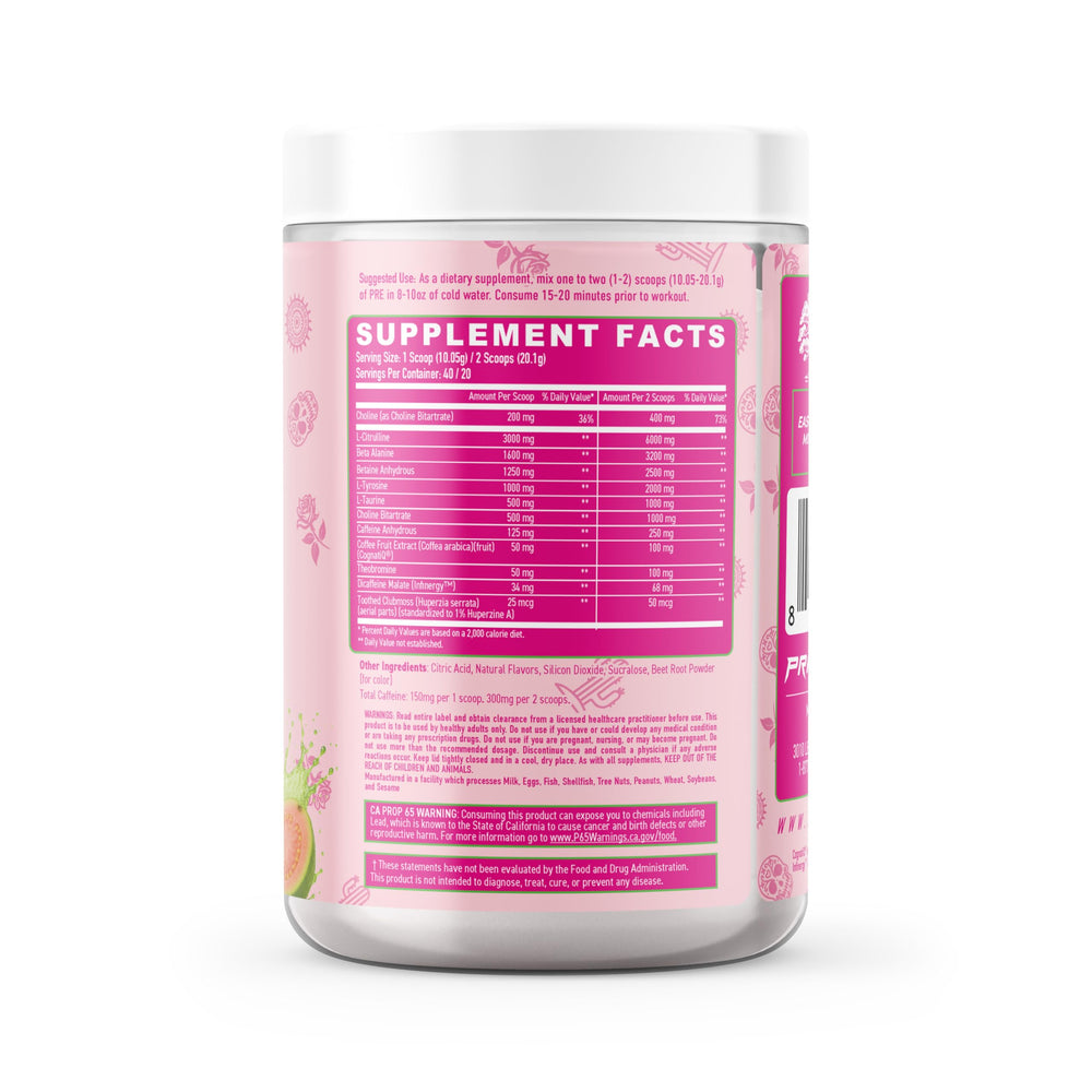 Primeval Labs PRE guava flavor tub with bold label for consistent training