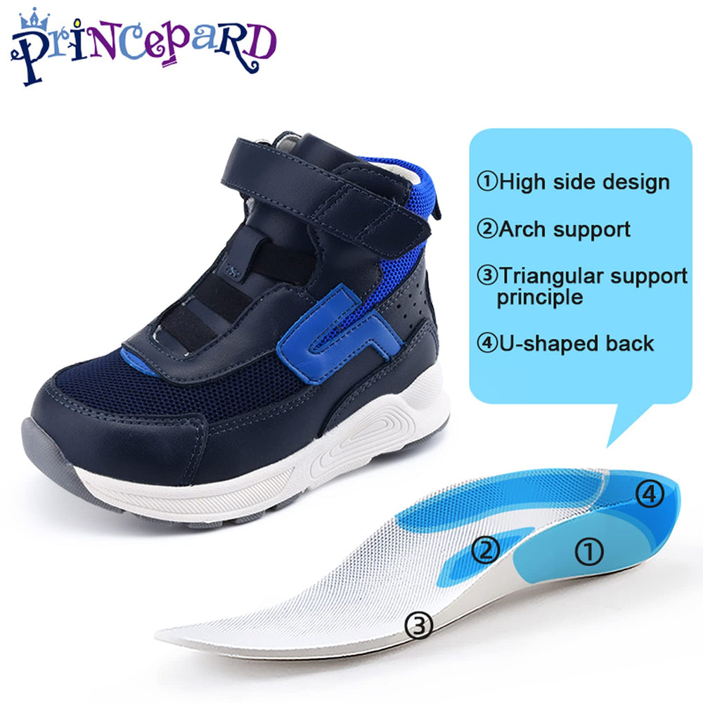 Princepard kids shoes with arch support and heel stability for balanced gait.