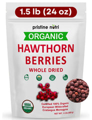 Pristine Nutri hawthorn berries dried bulk bag for easy storage and bulk savings.