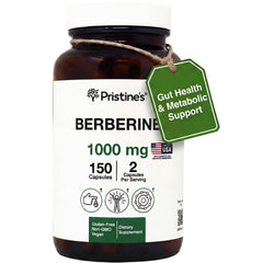 PRISTINE'S Berberine capsules bottle shows premium packaging for heart and immunity support