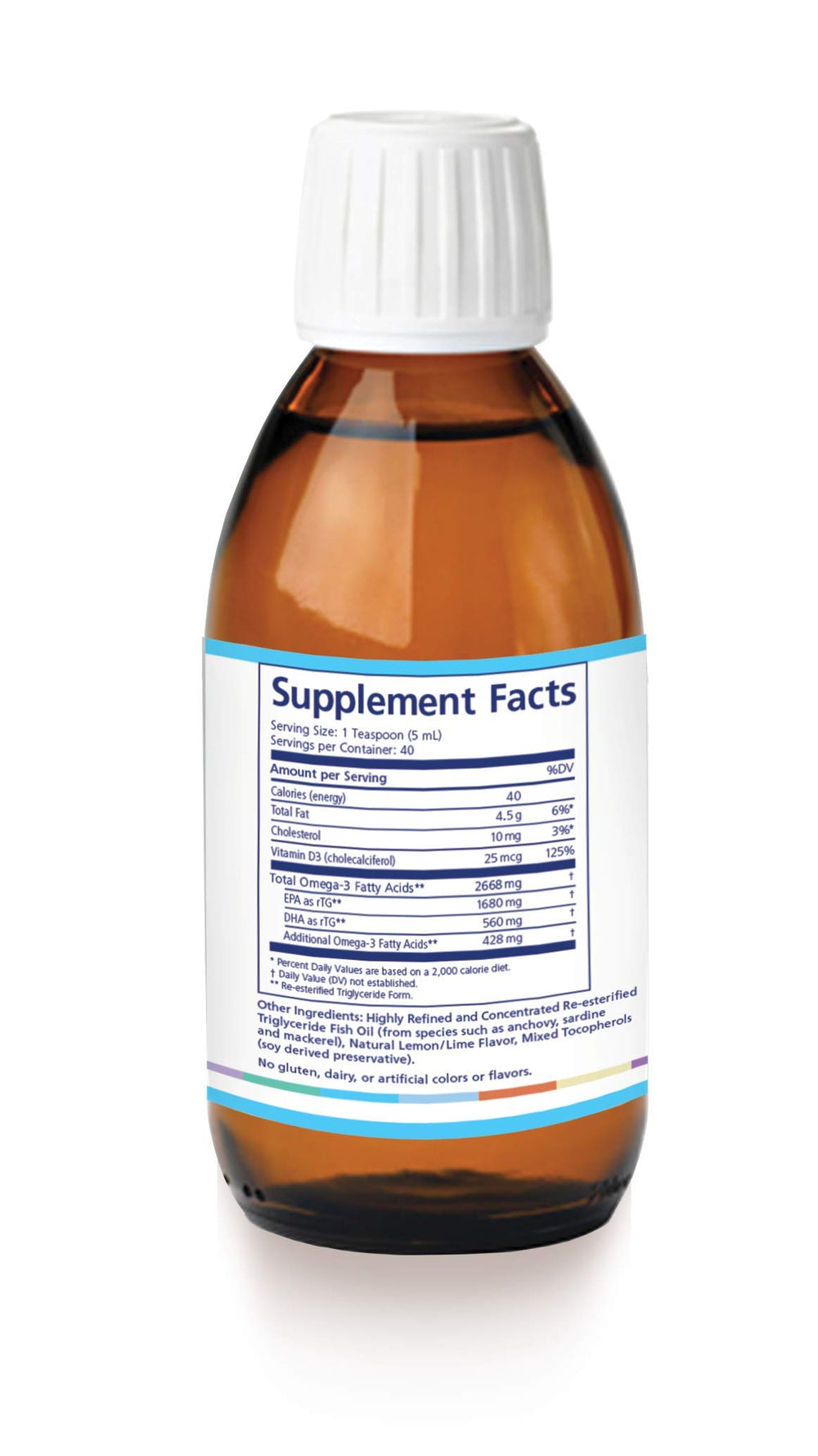 PRN DE Omega teaspoon-dosing demonstrates simple daily routine.
