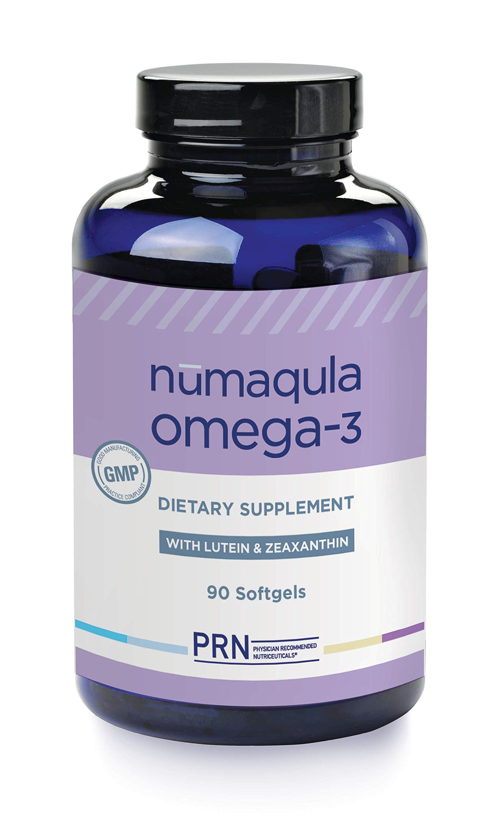 PRN nūmaqula Omega-3 bottle front view highlighting sleek packaging for eye health.