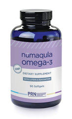 PRN nūmaqula Omega-3 bottle front view highlighting sleek packaging for eye health.