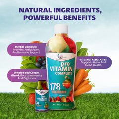 Pro Vitamin Complete liquid amino blend image suggests fast-acting protein support.