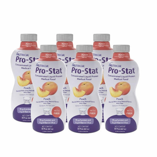 Pro-Stat peach bottle for on-the-go protein support