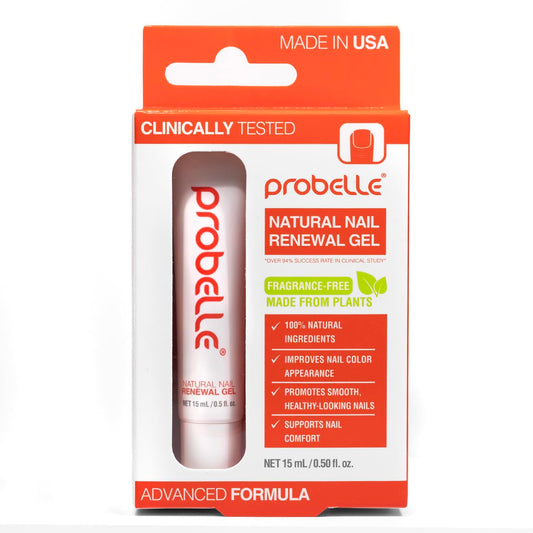 Probelle Natural Nail Renewal Gel bottle with clear finish for brighter nails