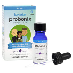 Probonix Humarian liquid probiotics bottle shown for daily digestive support and immune balance