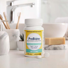 Gum health close-up suggesting potential support from ProBiora Health.