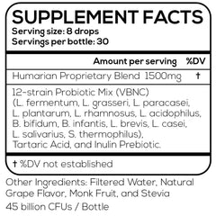 Probonix Humarian in water glass for easy mixing.
