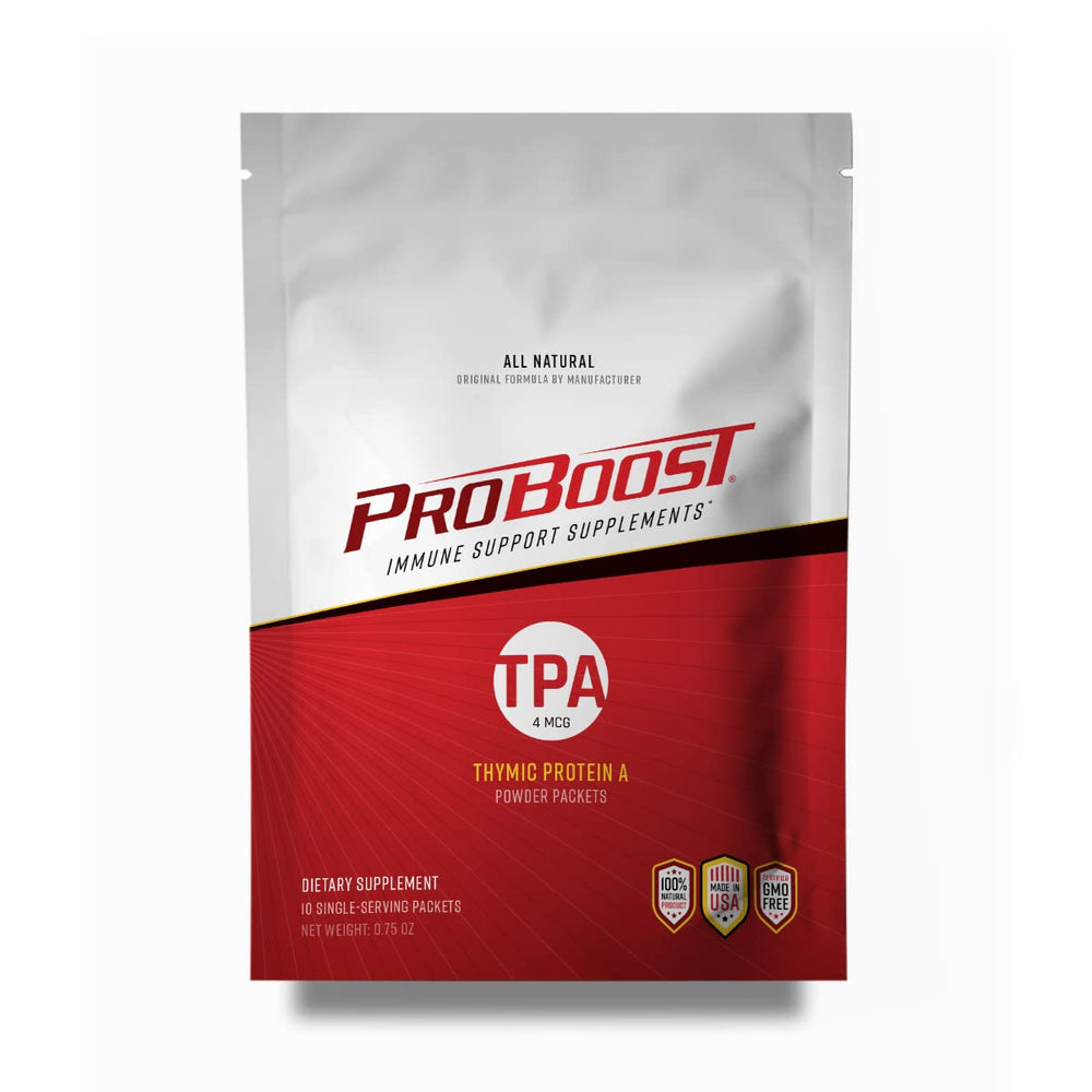 ProBoost Thymic Protein A packets front view for easy daily immune support.