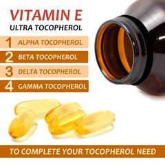 Procapsin Vitamin E 4-tocopherols packaging highlights full tocopherol spectrum for balance
