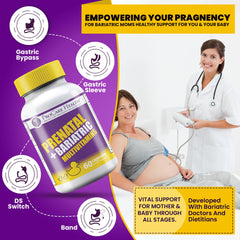 Product label highlights GMP manufacturing quality and prenatal formulation.
