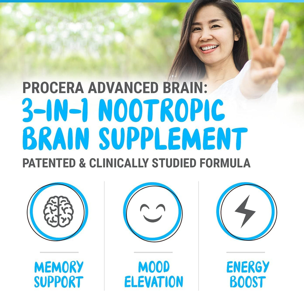 Procera Advanced Brain packaging box with ingredient highlights