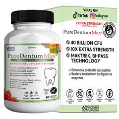 ProDentim Max bottle label with capsules for daily gum and teeth support.
