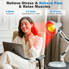 Profey relaxing bedtime scene highlights use for unwinding before sleep with gentle infrared warmth.