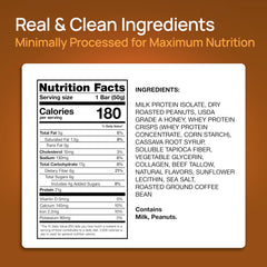 ProGo Coffee Crunch bar nutrition panel shows low calories and gluten-free status.