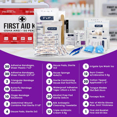 ProHeal 197-piece supplies kit including gauze, bandages, and creams