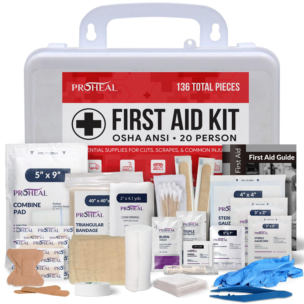 ProHeal 20-person first aid kit case front view for quick access in workplaces