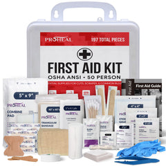ProHeal 50-person first aid kit with wall-mount design for quick access