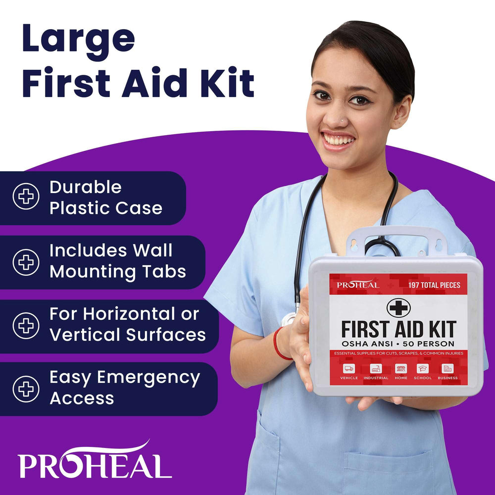 ProHeal durable plastic case with two latches and a handle