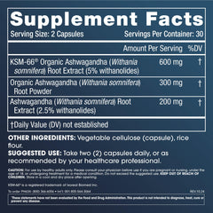ProHealth Ashwagandha root powder close-up highlighting natural texture
