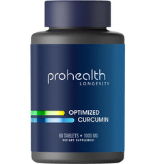 ProHealth Longevity Curcumin Longvida 1000 mg bottle highlights quality and joint health potential.