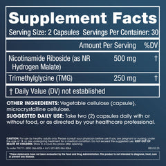 Close-up of ProHealth NR Pro 500 capsules highlighting dosage and label
