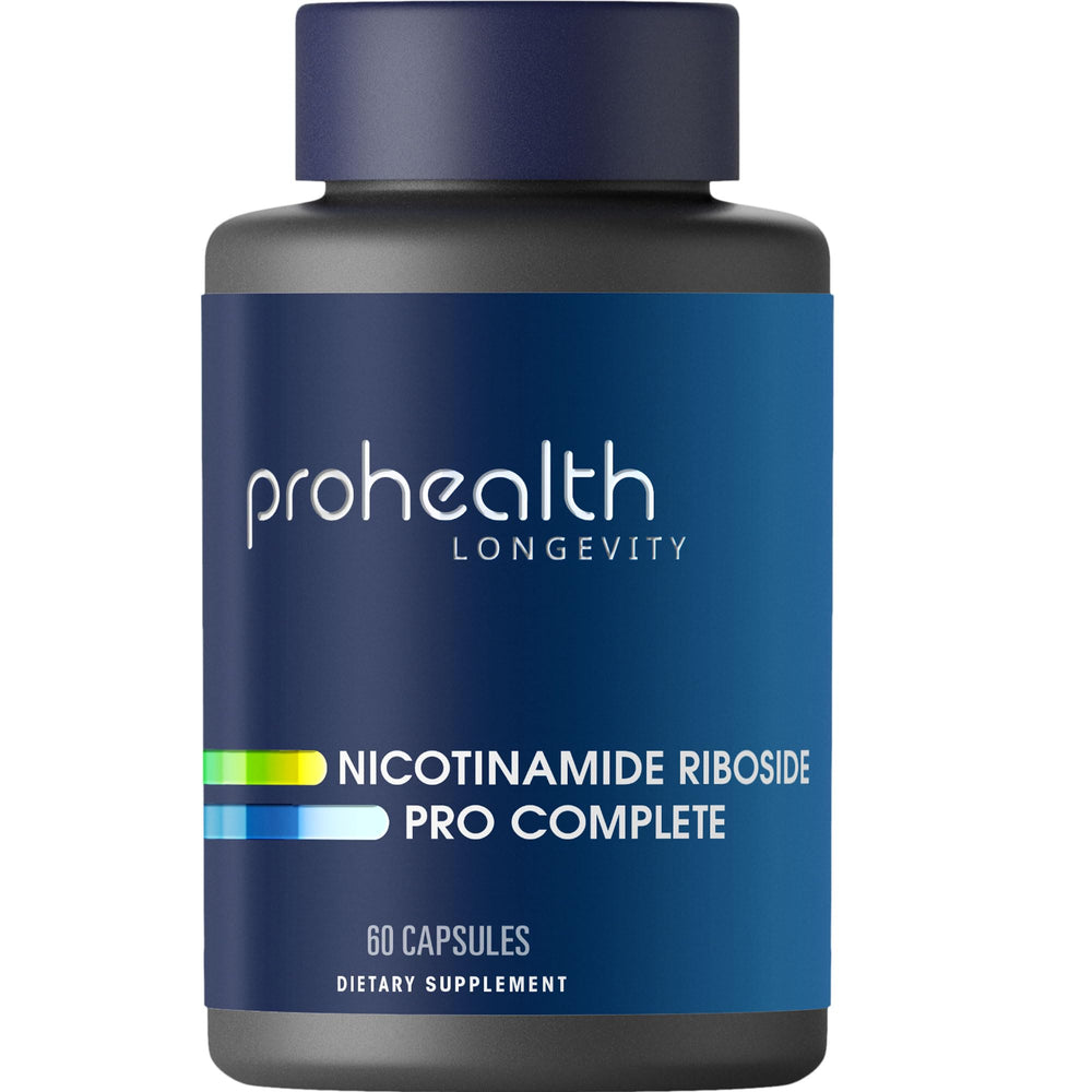 ProHealth Nicotinamide Riboside Pro Complete bottle front view with capsules for daily NAD+ support