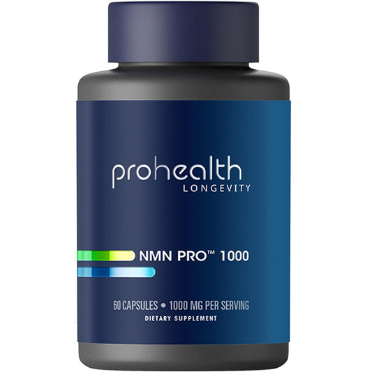 ProHealth NMN Pro 1000 bottle front view shown for daily use and branding.