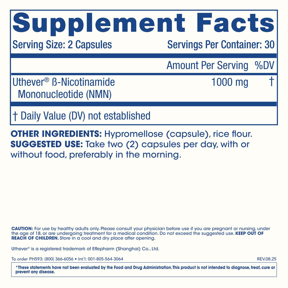 One ProHealth NMN Pro 1000 capsule ready to take with water.