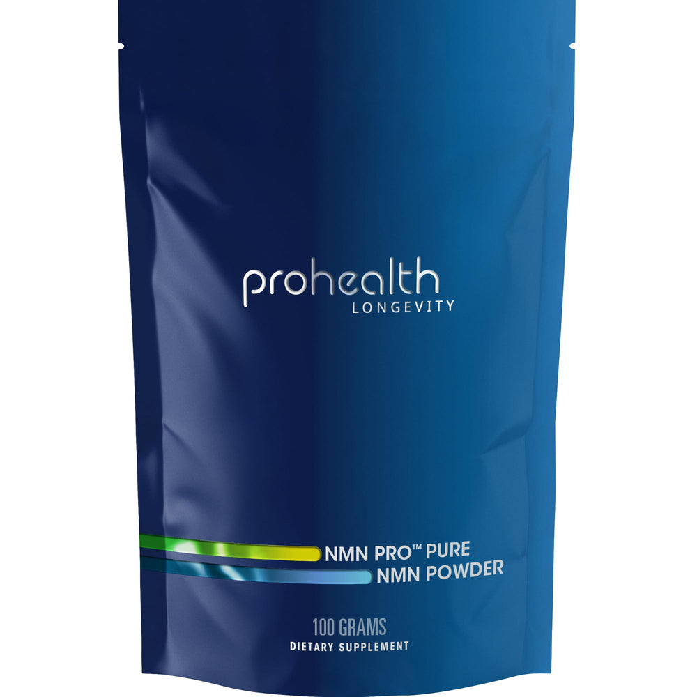 ProHealth NMN Pro Powder bottle featuring branding and potential NAD+ support.