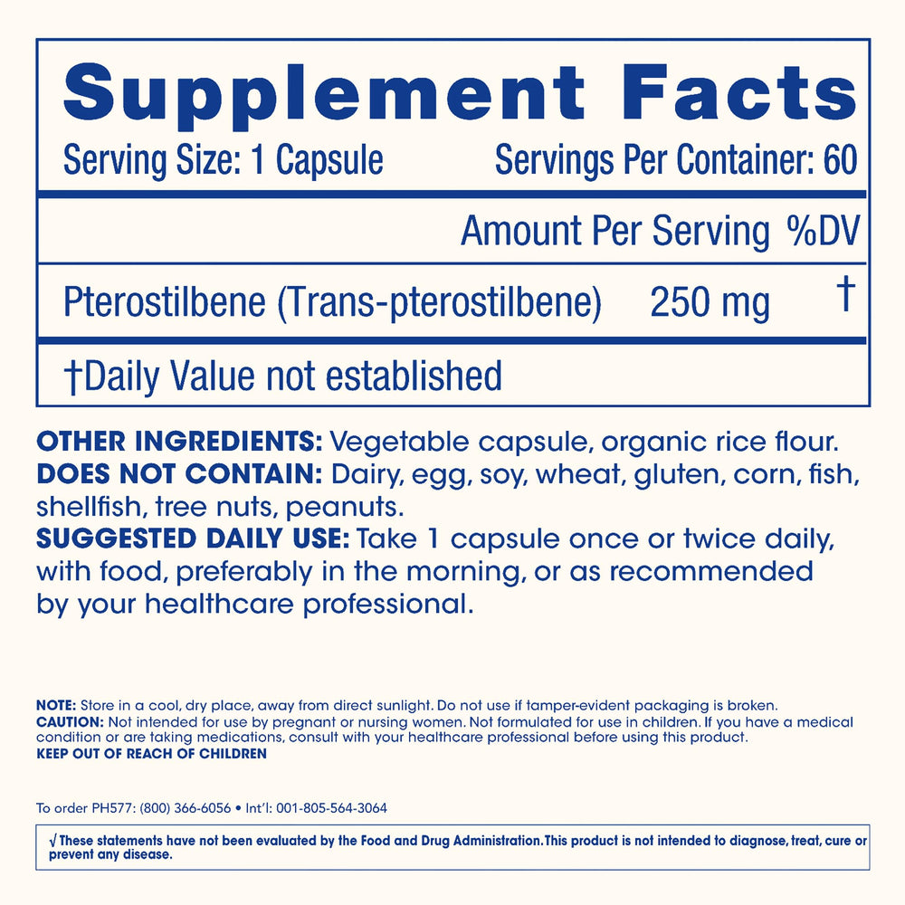 ProHealth Pterostilbene measuring scoop supports precise daily dosage.