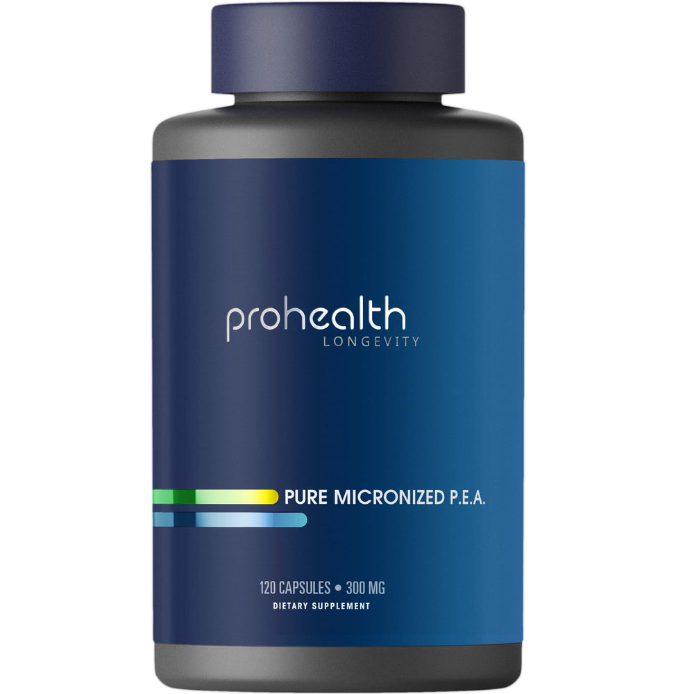 ProHealth Pure Micronized P.E.A. bottle for daily use and temporary discomfort support.