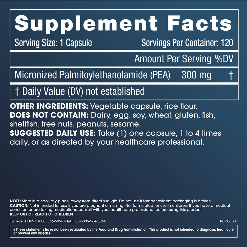 ProHealth P.E.A. capsules displayed for daily use with enhanced absorption.