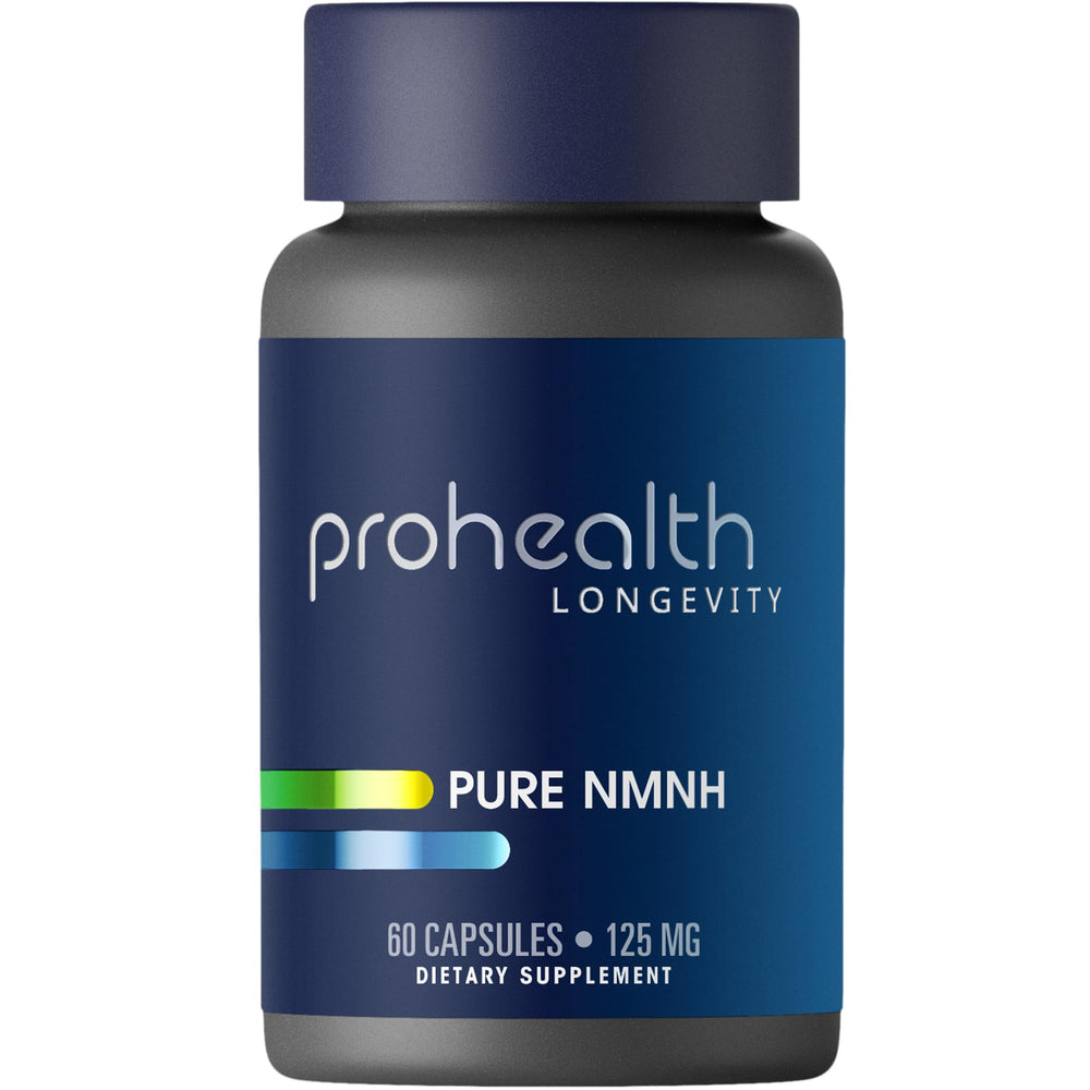 ProHealth Pure NMNH 125 mg bottle with capsules for daily energy support.