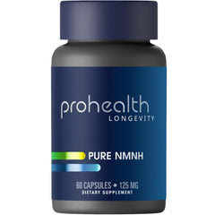 ProHealth Pure NMNH 125 mg bottle with capsules for daily energy support.
