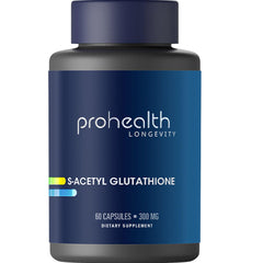 ProHealth S-Acetyl Glutathione Emothion bottle pour highlighting stability and antioxidant support