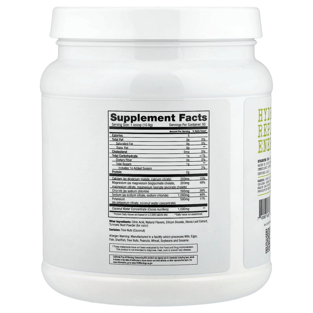 Project #1 lemon lime electrolyte powder bottle—refreshing hydration on the go.