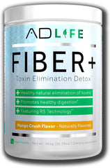 Project AD Fiber+ powder tub mango flavor for daily gut health support.