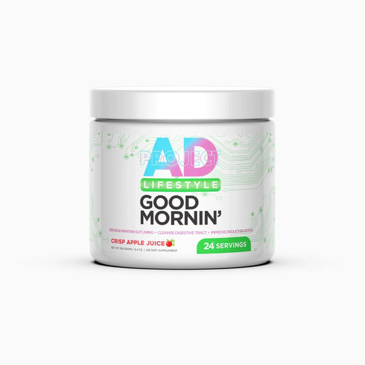 Project AD Life Good Morning Detox bottle front view with crisp apple flavor for a refreshing morning boost